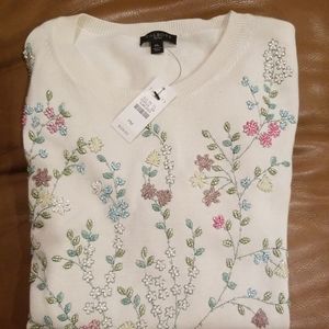Talbots sweater short sleeve beaded Mp petites